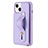 Soft Silicone Gel Leather Snap On Case Cover SD14 for Apple iPhone 13 Purple