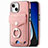Soft Silicone Gel Leather Snap On Case Cover SD16 for Apple iPhone 13 Pink