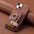 Soft Silicone Gel Leather Snap On Case Cover SD17 for Apple iPhone 14 Brown