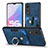 Soft Silicone Gel Leather Snap On Case Cover SD2 for Oppo A58 5G Blue