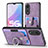 Soft Silicone Gel Leather Snap On Case Cover SD2 for Oppo A58 5G Clove Purple