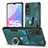 Soft Silicone Gel Leather Snap On Case Cover SD2 for Oppo A58 5G Green