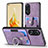 Soft Silicone Gel Leather Snap On Case Cover SD2 for Oppo Reno8 T 4G Clove Purple