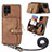 Soft Silicone Gel Leather Snap On Case Cover SD2 for Samsung Galaxy A12 Brown