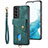 Soft Silicone Gel Leather Snap On Case Cover SD2 for Samsung Galaxy S22 Plus 5G Green