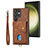 Soft Silicone Gel Leather Snap On Case Cover SD2 for Samsung Galaxy S23 Ultra 5G Brown