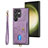 Soft Silicone Gel Leather Snap On Case Cover SD2 for Samsung Galaxy S23 Ultra 5G Clove Purple