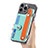 Soft Silicone Gel Leather Snap On Case Cover SD3 for Apple iPhone 14 Pro Cyan