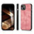 Soft Silicone Gel Leather Snap On Case Cover SD3 for Apple iPhone 14 Rose Gold