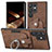 Soft Silicone Gel Leather Snap On Case Cover SD3 for Samsung Galaxy S25 Ultra 5G Brown