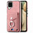 Soft Silicone Gel Leather Snap On Case Cover SD4 for Samsung Galaxy A12 Pink