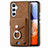 Soft Silicone Gel Leather Snap On Case Cover SD4 for Samsung Galaxy A14 5G Brown