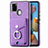 Soft Silicone Gel Leather Snap On Case Cover SD4 for Samsung Galaxy A21s Purple