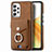 Soft Silicone Gel Leather Snap On Case Cover SD4 for Samsung Galaxy A33 5G Brown
