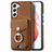 Soft Silicone Gel Leather Snap On Case Cover SD4 for Samsung Galaxy S21 FE 5G Brown