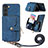 Soft Silicone Gel Leather Snap On Case Cover SD4 for Samsung Galaxy S22 5G Blue