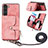 Soft Silicone Gel Leather Snap On Case Cover SD4 for Samsung Galaxy S22 Plus 5G Pink