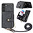 Soft Silicone Gel Leather Snap On Case Cover SD4 for Samsung Galaxy S23 5G Black