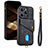 Soft Silicone Gel Leather Snap On Case Cover SD5 for Apple iPhone 13 Pro Black