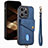 Soft Silicone Gel Leather Snap On Case Cover SD5 for Apple iPhone 13 Pro Blue