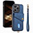 Soft Silicone Gel Leather Snap On Case Cover SD5 for Apple iPhone 14 Pro Blue