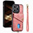 Soft Silicone Gel Leather Snap On Case Cover SD5 for Apple iPhone 14 Pro Pink