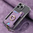 Soft Silicone Gel Leather Snap On Case Cover SD5 for Apple iPhone 15 Pro Max Purple