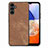 Soft Silicone Gel Leather Snap On Case Cover SD5 for Samsung Galaxy A14 5G Brown