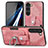 Soft Silicone Gel Leather Snap On Case Cover SD5 for Samsung Galaxy S22 5G Pink