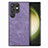 Soft Silicone Gel Leather Snap On Case Cover SD5 for Samsung Galaxy S22 Ultra 5G Clove Purple