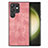 Soft Silicone Gel Leather Snap On Case Cover SD5 for Samsung Galaxy S22 Ultra 5G Pink