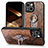 Soft Silicone Gel Leather Snap On Case Cover SD6 for Apple iPhone 14 Brown