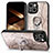 Soft Silicone Gel Leather Snap On Case Cover SD6 for Apple iPhone 14 Light Brown