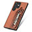 Soft Silicone Gel Leather Snap On Case Cover SD6 for Samsung Galaxy S23 Ultra 5G Brown
