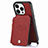 Soft Silicone Gel Leather Snap On Case Cover SD7 for Apple iPhone 13 Pro Max Red