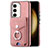 Soft Silicone Gel Leather Snap On Case Cover SD7 for Samsung Galaxy S22 Plus 5G Pink