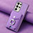 Soft Silicone Gel Leather Snap On Case Cover SD7 for Samsung Galaxy S22 Ultra 5G Clove Purple