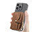 Soft Silicone Gel Leather Snap On Case Cover SD8 for Apple iPhone 14 Pro Max Brown