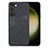 Soft Silicone Gel Leather Snap On Case Cover SD8 for Samsung Galaxy S22 Plus 5G Black