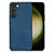 Soft Silicone Gel Leather Snap On Case Cover SD8 for Samsung Galaxy S22 Plus 5G Blue