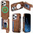 Soft Silicone Gel Leather Snap On Case Cover SD9 for Apple iPhone 14 Pro Max Brown