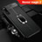 Soft Silicone Gel Leather Snap On Case Cover with Magnetic Finger Ring Stand A01 for Huawei Honor Magic 2 Black