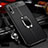 Soft Silicone Gel Leather Snap On Case Cover with Magnetic Finger Ring Stand for Huawei Enjoy 10 Black