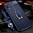 Soft Silicone Gel Leather Snap On Case Cover with Magnetic Finger Ring Stand for Huawei Honor 9X Blue