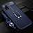 Soft Silicone Gel Leather Snap On Case Cover with Magnetic Finger Ring Stand for Huawei Honor Play4 Pro 5G Blue