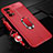 Soft Silicone Gel Leather Snap On Case Cover with Magnetic Finger Ring Stand for Oppo K7x 5G Red