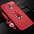 Soft Silicone Gel Leather Snap On Case Cover with Magnetic Finger Ring Stand for Realme X Red