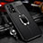 Soft Silicone Gel Leather Snap On Case Cover with Magnetic Finger Ring Stand for Samsung Galaxy A33 5G Black