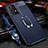 Soft Silicone Gel Leather Snap On Case Cover with Magnetic Finger Ring Stand for Samsung Galaxy A33 5G Blue