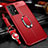 Soft Silicone Gel Leather Snap On Case Cover with Magnetic Finger Ring Stand for Samsung Galaxy A33 5G Red